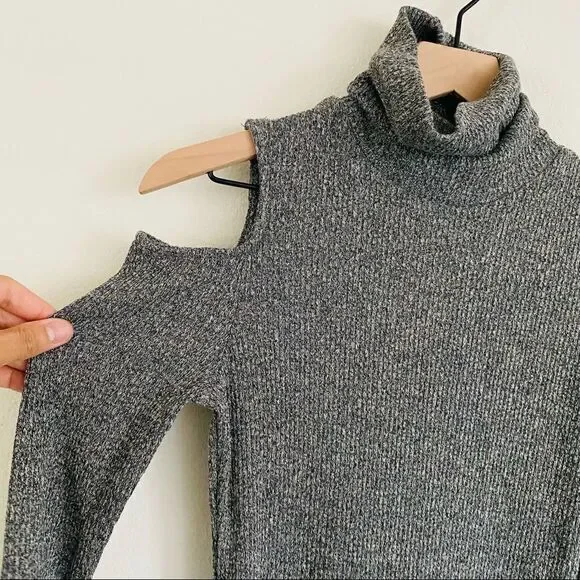 SILENCE & Noise Cold Shoulder Mock Neck Dress Med - Picture 2 of 8